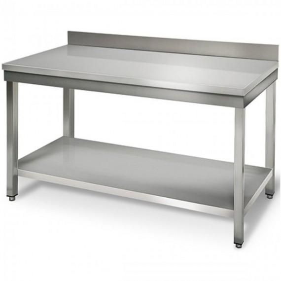 Table inox adossee l1500xp700xh950mm avec etagere basse_0