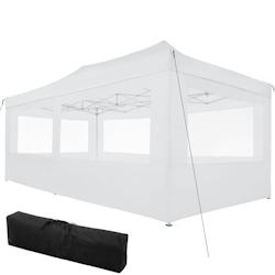 Tectake Tonnelle 6 x 3 m avec 4 rideaux - blanc -403163_0