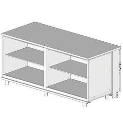 Comptoir neutre - caisse metrika line dimension : 2100x890(670)xh950 - BC21X_0