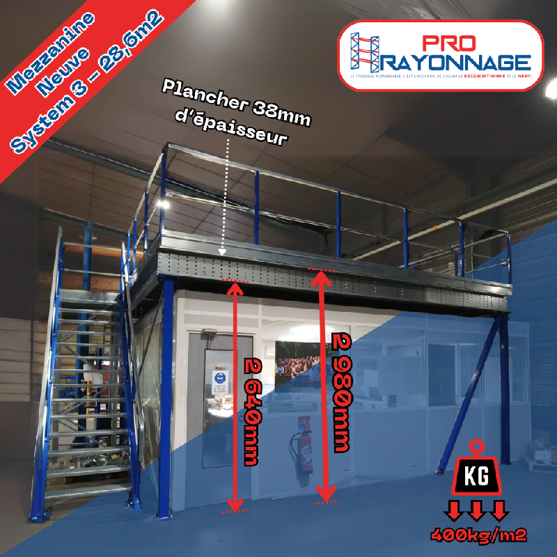 Mezzanine industrielle - 28.6m2 - System 3_0