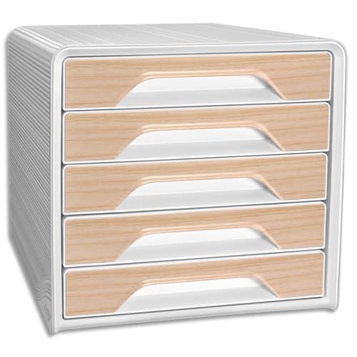 Cep module de classement silva smoove 5 tiroirs. Dimensions (l x h x p): 36 x 27 x 28,8 cm. Blanc/hêtre_0