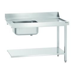 Bartscher Table d'alimentation DS-R1B | Banc de rinçage gauche avec tablette inférieure + support arrière | 1200x720x850(h)mm . - BAR-109741_0