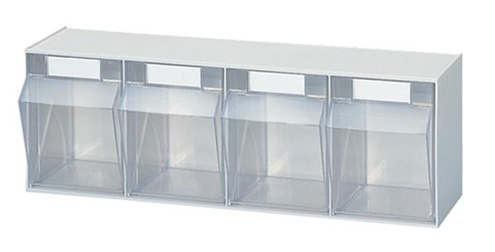 Casier transparent H207xl600xP172 mm 4 x D plastique blanc LOCKWEILER_0