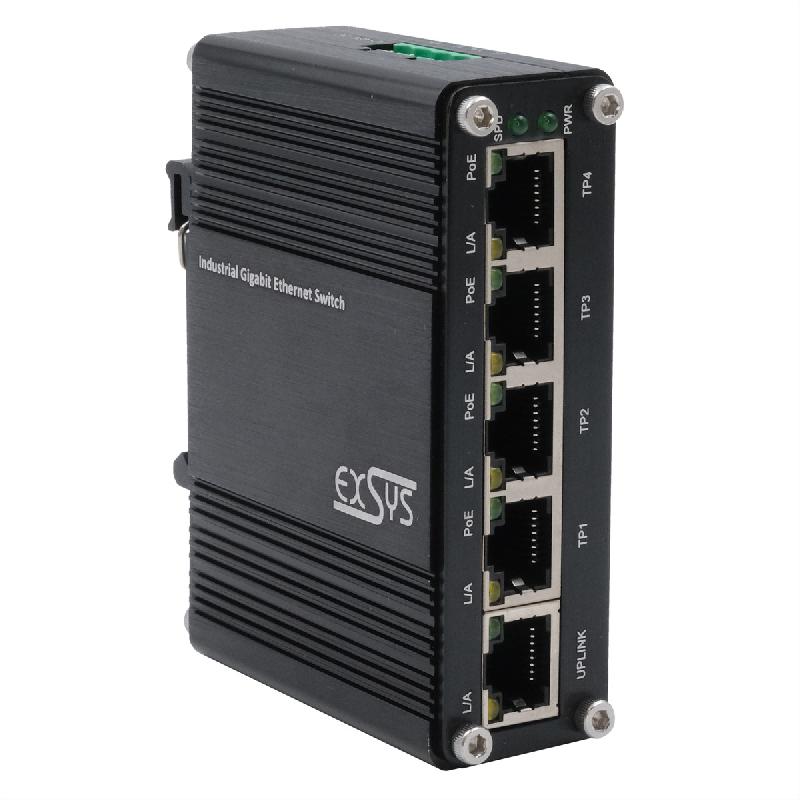 EXSYS EX-62020PoE Switch Ethernet industriel 5 ports PoE_0