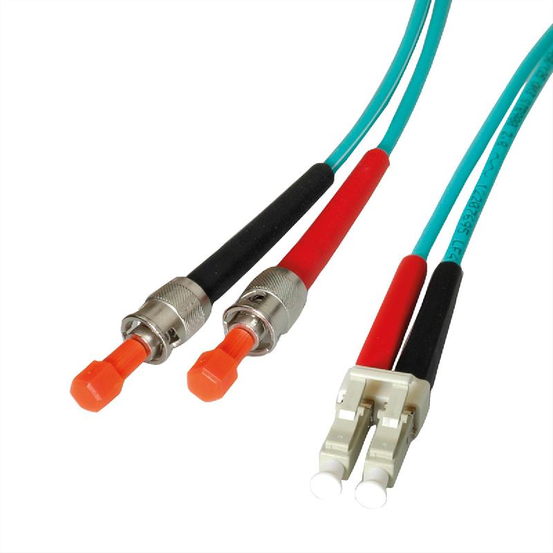 LEONI Câble FO duplex 50/125µm OM3, Suhner LC/ST, 2 m_0