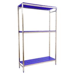 SimonRack Étagère en acier inoxyable initiel SIMONINOX 3 plateaux en polypropylène 1600x1660x400 mm (haut x largeur x profondeur) - 8425437074592_0