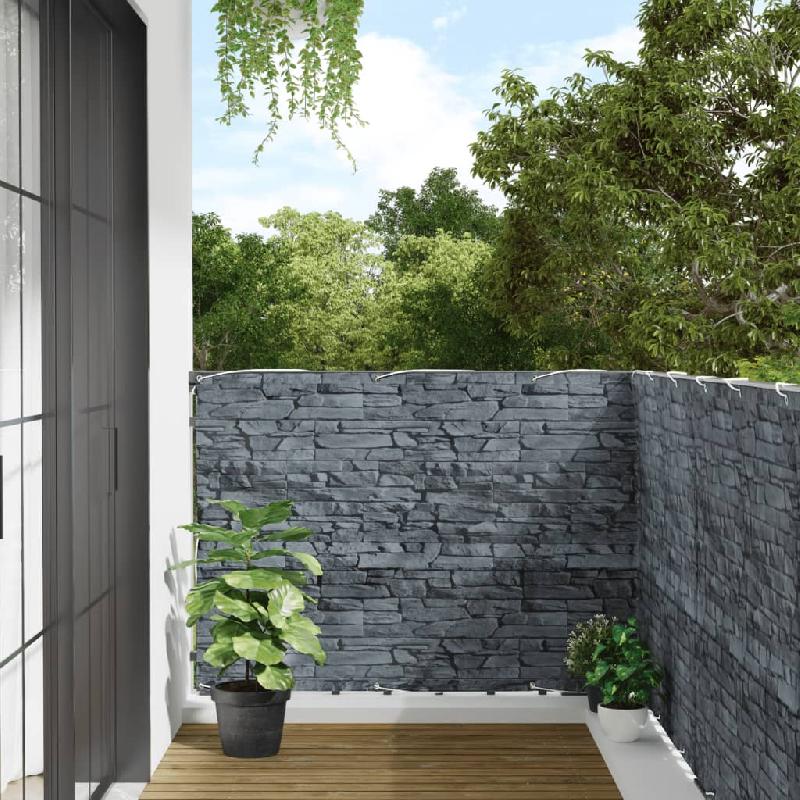 Vidaxl écran d'intimité de jardin aspect pierre de rebord gris pvc 4005530_0