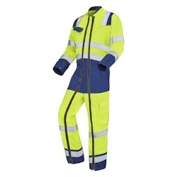 Cepovett - Combinaison avec 2 Zip Fluo Safe XP Jaune / Bleu Marine Taille XS - XS jaune 3603624981013_0