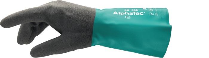 Gant de protection chimique AlphaTec 58-430 taille 9 vert bouteille/gris anthracite EN 388, EN 374, EN 1149 catégorie EPI III ANSELL_0