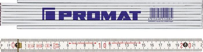 Mètre pliant longueur 2 m mm/cm EG III hêtre blanc PROMAT_0