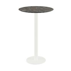 Essentials Urban mange-debout avec piètement blanc + plateau rond HPL Galaxy Marble - Shopdeschefs - blanc 130051570_0