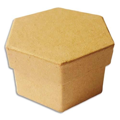 Graine creative boîte en carton forme hexagonale 90x90x50mm à décorer_0