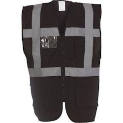 Gilet multifonction haute visibilité  noir T.XXL Yoko - XXL noir polyester 6933883201506_0