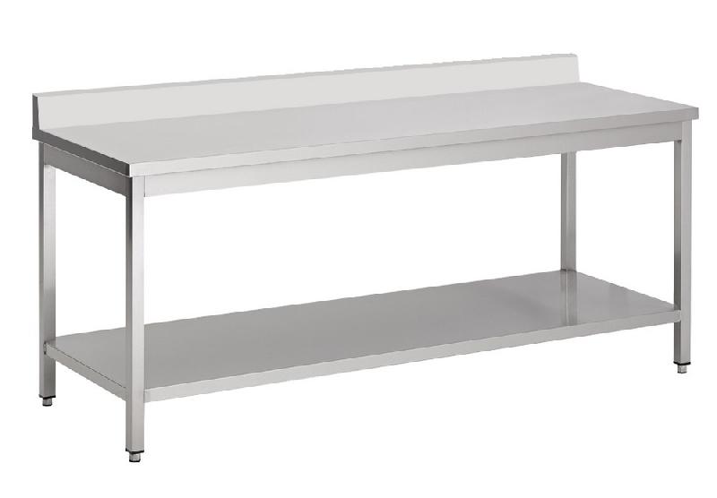 Table inox démontable 600 avec étagère bord relevé longueur 1800 - 7452.3162_0