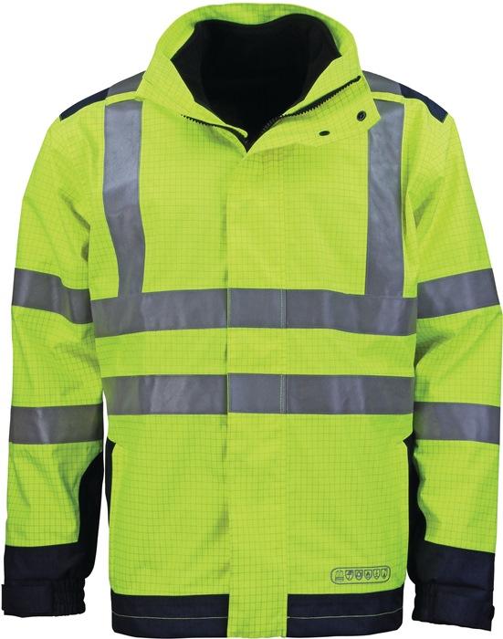 Veste protect. Contre intempér., flammes taille XXL jaune/bleu 98 % polyester / 2 % carbone ASATEX_0