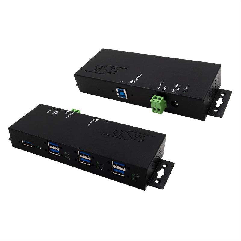 EXSYS EX-1517HMVS Hub métallique géré USB 3.2 Gen1 à 7 ports, protection de surtension 15KV ESD_0