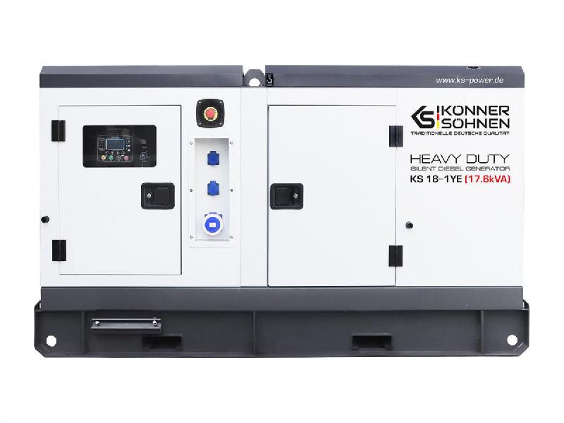 Groupe électrogène industriel diesel monophasé 17,6 kVA insonorisé AVR+DE - KÖNNER & SÖHNEN - 18-1YE_0