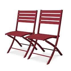 CITY Garden Lot de 2 chaises de jardin en aluminium rouge carmin - MARIUS - rouge aluminium MARIUS-CP-CARMINX2_0