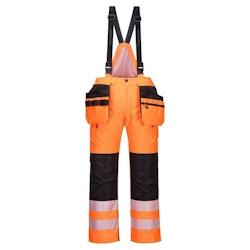 Portwest - Pantalon de travail à bretelles chaud haute visibilité PW3 Orange / Noir Taille S - S 5036108352142_0