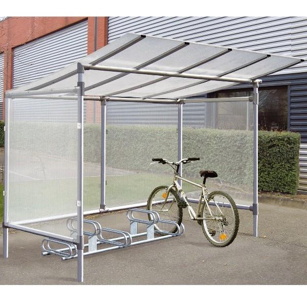 ABRI VÉLO SEMI-OUVERT / STRUCTURE EN ALUMINIUM / BARDAGE EN POLYCARBONATE ALVÉOLAIRE_0