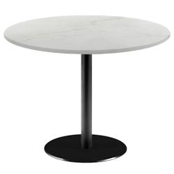 Restootab - Table Ø120cm - modèle Rome marbre paro - blanc fonte 3760371519637_0