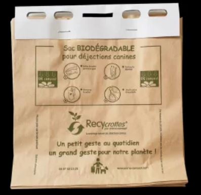 Sachet Papier Respectueux de l'Environnement - Compostable - 100% Biodégradable - Procédé RECYCROTTES_0