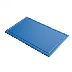 GASTRO M Planche à Découper avec Rigole Haute Densité Bleue 325 x 265 mm Polyéthylène 265x325x15mm - 645760393018_0