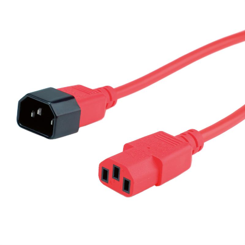 ROLINE Câble d'alimentation, IEC 320 C14 - C13, rouge, 1,8 m_0