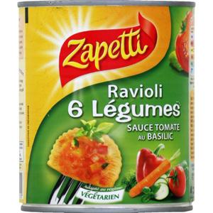 Plat cuisiné ravioli 6 légumes ZAPETTI