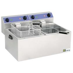 A.C.L - Friteuse Électrique 8L Double à poser Mono 230V Sans Vidange avec Zone Froide - inox MM270187_0