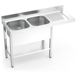 Évier lave-verres FRICOSMOS-2C, ED 1400x550x850 mm. Dimensions du godet 400x400x250 mm. - inox 8434029614894_0