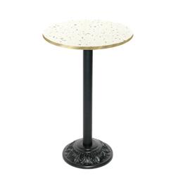 Restootab - Mange-debout style bistrot Ø60cm terrazzo cassata chants laiton - blanc TB-VRSFF-R60M-TER.CAS-LAI_0