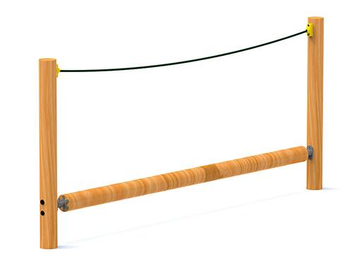 Circuit D'équilibre enfant - Rouleau d'Équilibre en bois traité et acier inoxydable, 3,48 x 0,14 x 1,5 m, 100 kg_0