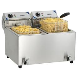 Friteuse électrique avec vanne de vidange 2 x 10 litres - GCFEV102B_0