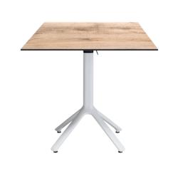 Restootab - Table pliable Nemo blanche pour extérieur bois clair 70x70 - marron TB-NEM1-7070C-TAN.NAT_0