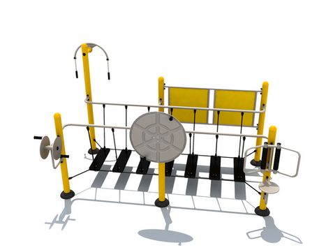 Appareil de fitness et parcours santé - station équilibre - SEN-01 avec 7 exercices pour personnes âgées et à mobilité réduite_0