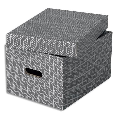 Esselte boîte de rangement/cadeau, lot de 3, format médium, gris, 628283_0