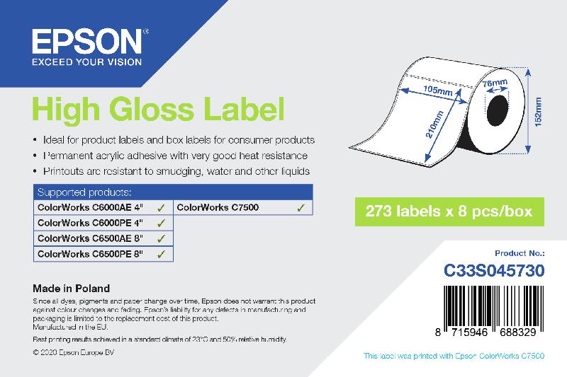 Epson High Gloss Label - Die-Cut: 105mm x 210mm, 273 labels_0