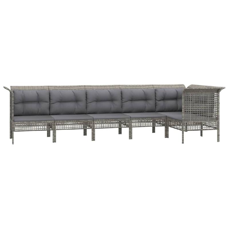 Salon De Jardin Meuble D Ext Rieur Ensemble De Mobilier Pi Ces Avec Coussins Gris R Sine