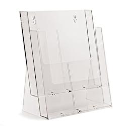 Edimeta Porte-brochures Comptoir Taymar® 2 cases A4 Portrait en escalier - transparent plastique 477400_0