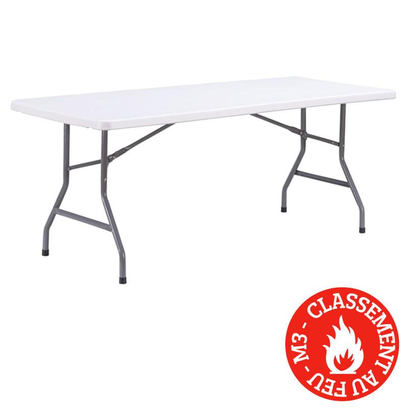 183 CM - TABLE BLANCHE PLIANTE POLYPROPYLÈNE_0