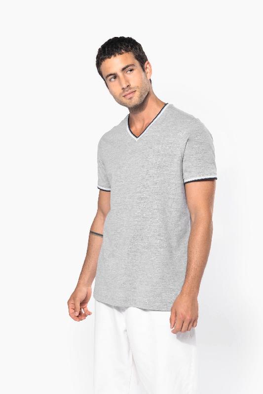 T-shirt maille piquée col V homme -  Réf: K374_0