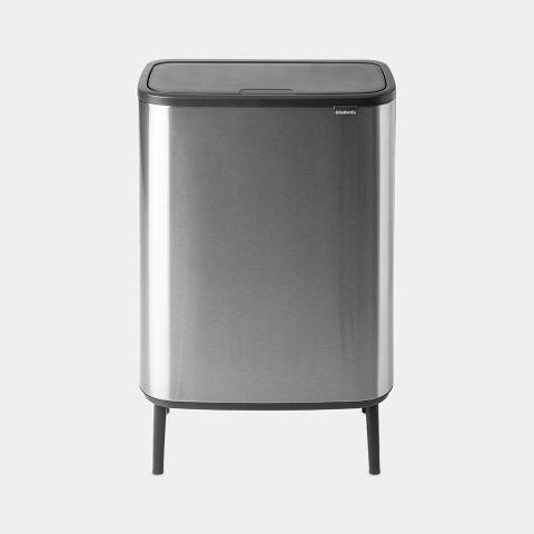 Poubelle Brabantia Bo Touch Bin Hi - 2 x 30 litres - Matt Steel Fingerprint Proof - Idéale pour trier les déchets_0