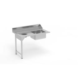 ERATOS Table De Prelavage Avec Trou Vide Dechet Avec Bac 500X400X250 Aisi-304 18/10 - 1200X750X850 - Sans Etagere - Accroche A Gauche MPDS-120I - MPDS_0