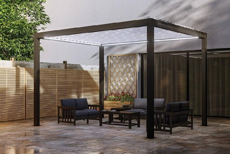 Pergola Bioclimatique Aluminium S3 AUTO-PORTÉE A 3.08 m x L 4 m 12.35 m² Lames Parallèles Électrique Moteur Vérin Référence: Bioclimatique S3 STD ilot_0