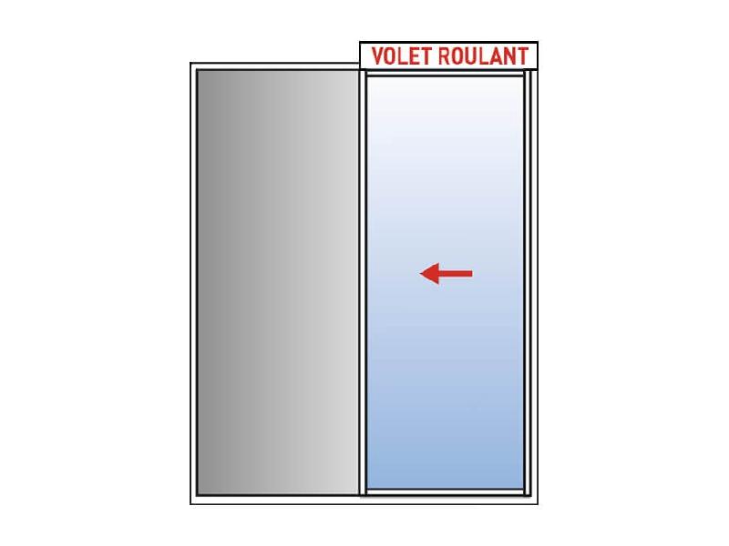 Baie Vitrée Coulissante à Galandage Aluminium 1 Vantail KAWNEER vers la gauche Monorail avec Volet Roulant Intérieur Intégré Référence: Gal Alu 1 vtl sens gauche + VRI_0