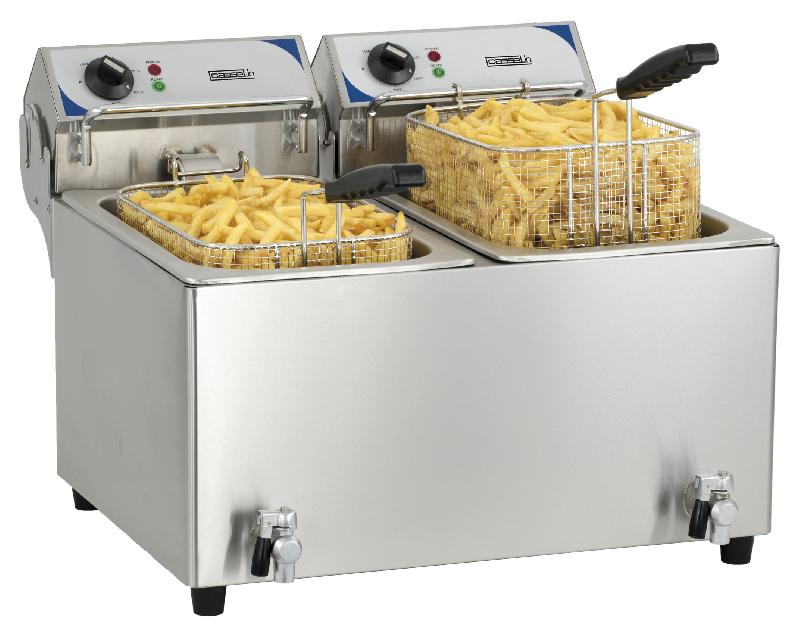 Friteuse électrique avec vanne de vidange 2 x 10 litres_0