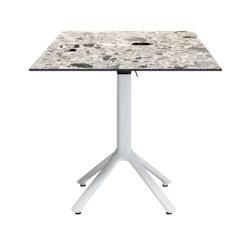 Restootab - Table pliable Nemo blanche pour extérieur galets gris 70x70 - gris TB-NEM1-7070C-CEPP_0