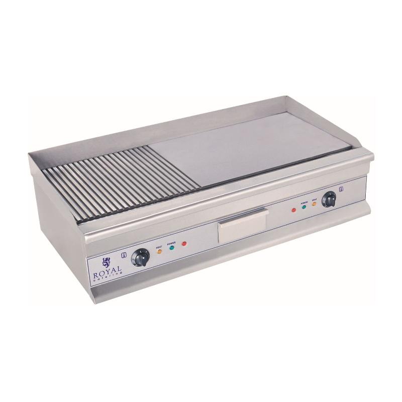 PLANCHA ÉLECTRIQUE NERVURÉE - 100CM - 2 X 3.2KW ACIER INOX PROFESSIONNEL 3614047_0