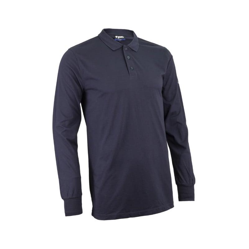 Polo manches longues - LAURITS - 60% Modacrylique/39% Coton/1% Fibre antistatique 180g/m2 UPF 50 - Marine - COVERGUARD | 5LAU120_0